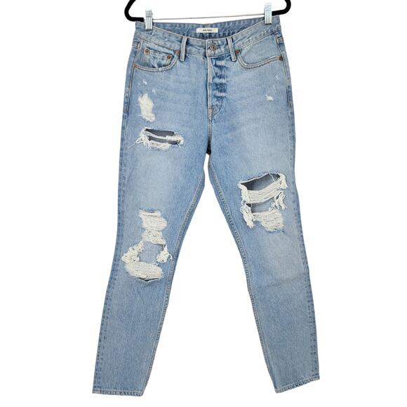 GRLFRND Button Fly Skinny Leg High Rise Distressed Karolina in Live On Size 27 - Picture 2 of 9